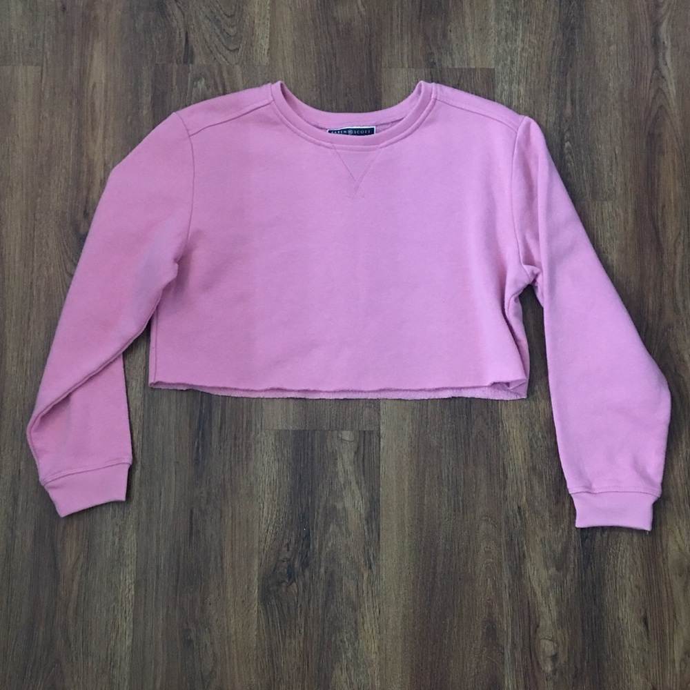 Pink cropped pullover